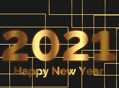 Happy new year 2021 2021 background card celebrate celebration decoration design gold golden greeting happy holiday illustration isolated new number render template vector year