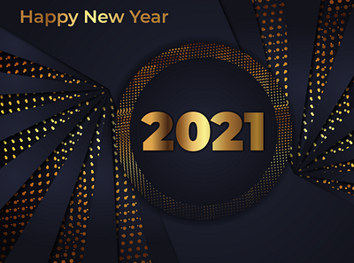 Happy new year 2021 2021 background card celebrate celebration decoration design gold golden greeting happy holiday illustration isolated new number render template vector year