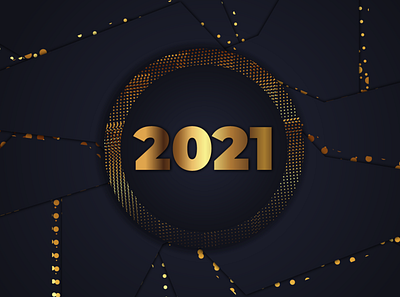 Happy new year 2021 2021 background card celebrate celebration decoration design gold golden greeting happy holiday illustration isolated new number render template vector year