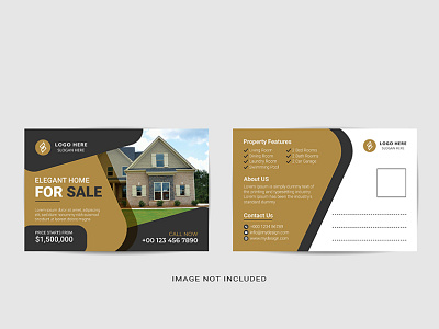 Real Estate Modern Postcard design-3 abstract advertisement apartments background building business commercial concept corporate creative design home houses illustration modern promotion property residential template vector