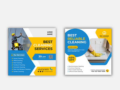 Cleaning Service Social Media template banner banner design banner template cleaning cleaning company cleaning facebook post cleaning service facebook banner instagram banner media social web banner