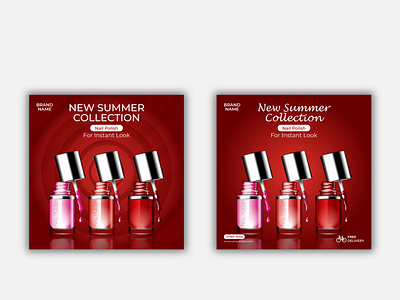 E-commerce Nail polish social media ads post template