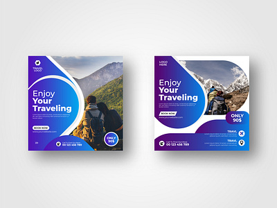 Travel Agency Social Media Post Template vol-3