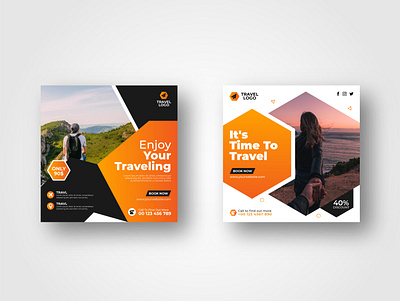 Travel Agency Social Media Post Template vol-4 vector