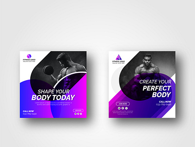 Gym Social media post design template vol-2 web banner