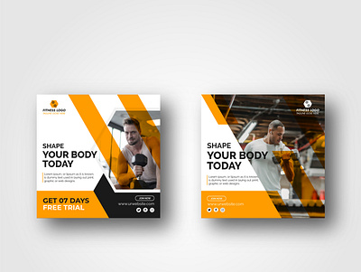 Gym Social media post design template vol-5 web banner