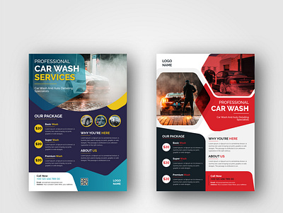 Car Wash Creative Business Flyer Design background banner branding card design graphic design illustration logo motion graphics template ui vector