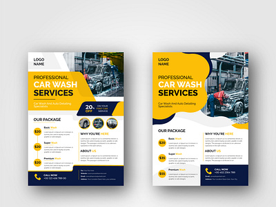 Professional Car Wash service Flyer Design vol-2 background banner branding card design graphic design illustration logo template ui vector