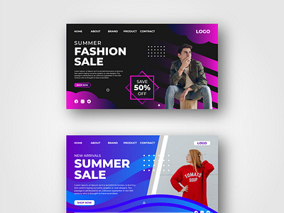 Fashion Sale Landing page or web banner Design vol