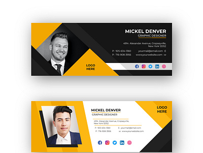 Email Signature Template Design vol- 4 background banner branding design email signature mail template vector