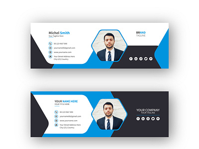 Email Signature Template Design vol- 10 background banner branding card design email template emailsignature graphic design illustration logo template ui vector