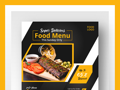 spicy and yummy restaurant food social media post design