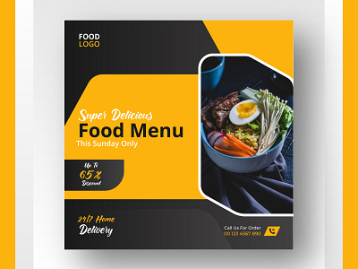 spicy and yummy restaurant food social media post design vol-3 psd