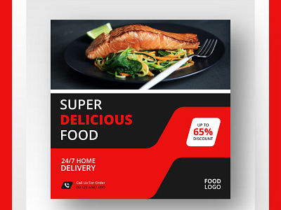 Food social media promotion and instagram banner post design 4 food banner