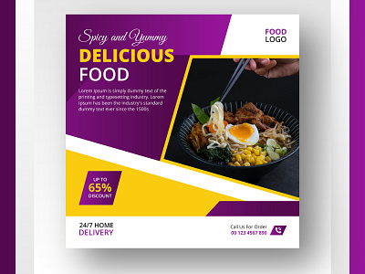 Restaurant social media post design template vol-8 food banner