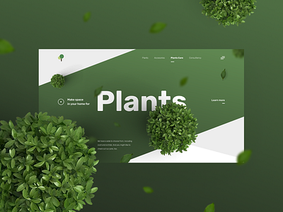 Plants concept plants ui ui design ux web web concept web design