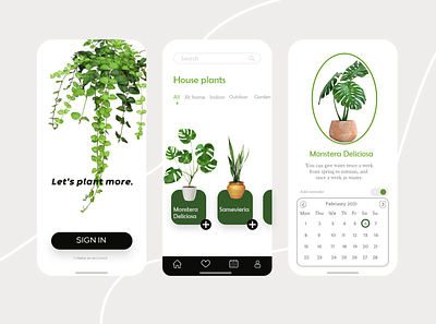 Plant watering app app design design app designs plant ui uiux ux