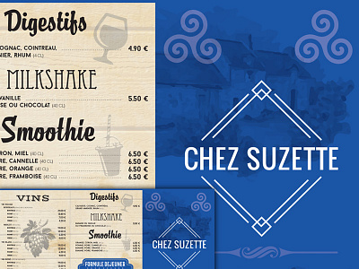 Menu Chez Suzette bretagne crepes menu paris print restaurant