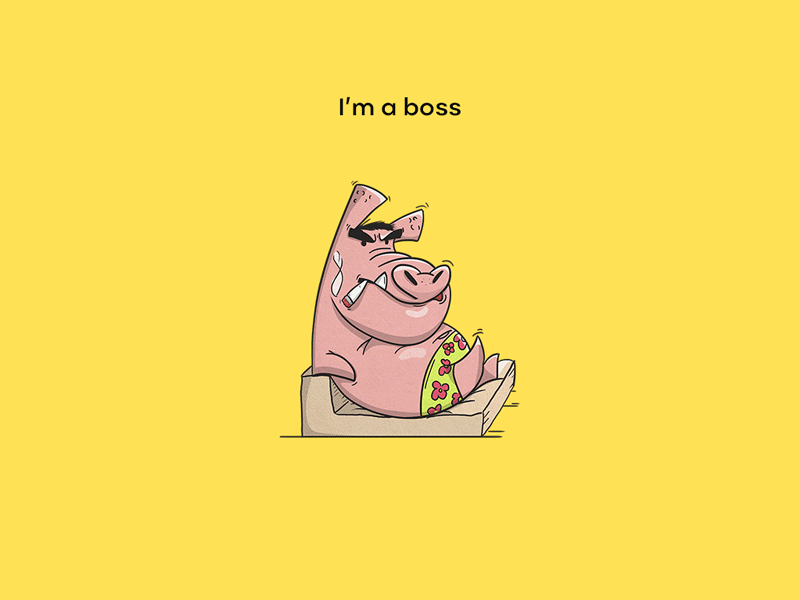 Bossy life bossy character design illustration