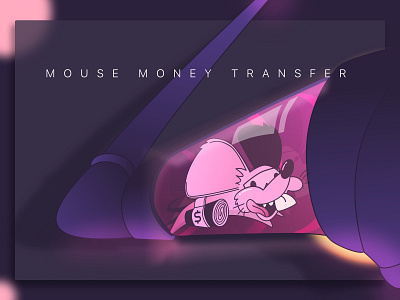 Mouse Money Transfer design fintech illustration