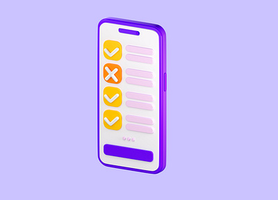 Mobile survey concept b3d blender branding checklist cycles design graphic design illustration phone render smartphone survey ui ux