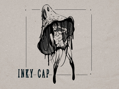 Inky cap bookillustration cgart character design photoshop