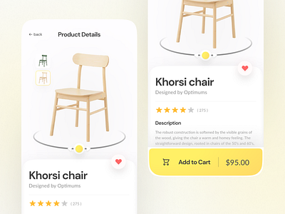 Furniture Marketplace App app chair design designer furniture mobile app table ui ux
