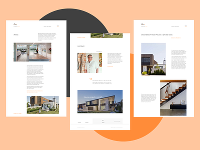 About and project pages of the architectural project