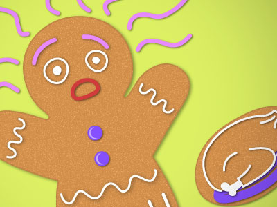 Dribbblebread Man christmas cookie holiday stress thanksgiving upset