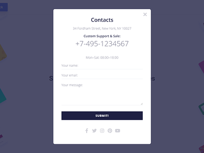 Contact form popup