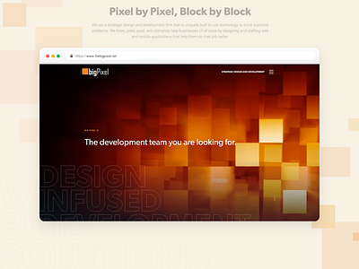 The Big Pixel branding design landing page webdesign