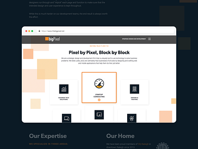 The Big Pixel design landing page webdesign