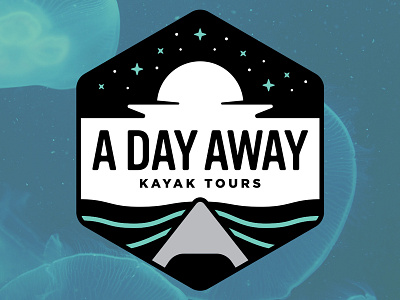 A Day Away Kayak Tours branding illustration logo