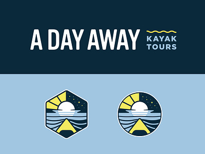 A Day Away Kayak Tours branding illustration logo
