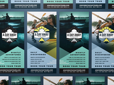 A Day Away Kayak Tours branding design print collateral