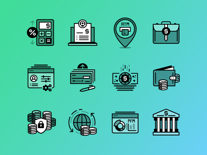 Banking Icons by Gary Voigt on Dribbble