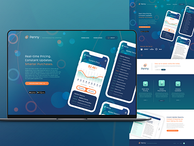 Penny Fuel branding design landing page ui