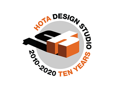 HOTA 10 Years branding design logo vector