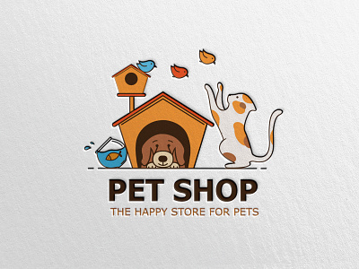 design a modern pet shop dog cat or animal logo branding design flat graphic design icon logo minimal ui vector website