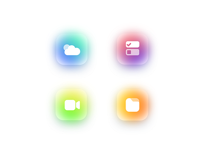 frosted app icons frosted glass ui
