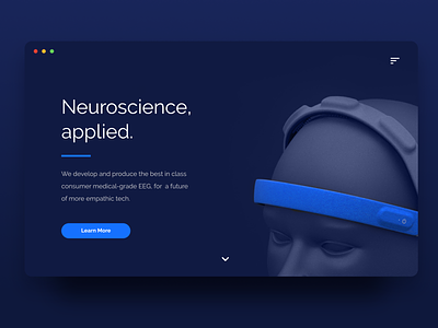 Neurotech Homepage dark ui landing page