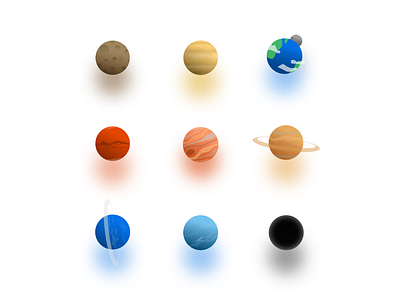 planets branding color illustration ui vector
