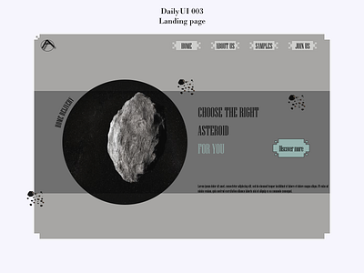 Asteroids - landing page DUI003 asteroid branding dailyui design landingpage logo typography web website
