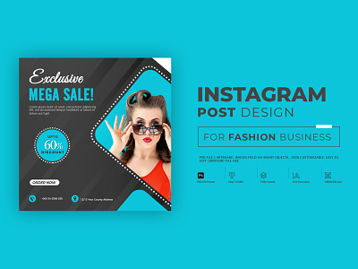 Fashion Sale Instagram Post Design branding design instagram ads instagram banner instagram post instagram post design instagram template minimal typography
