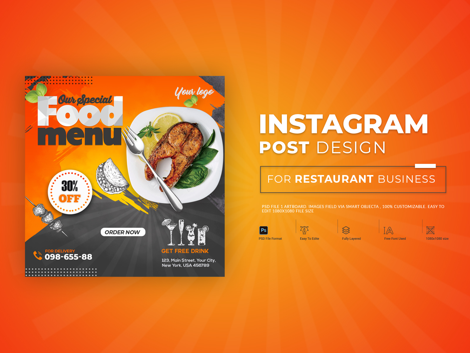 Restaurant Instagram Post 4x 