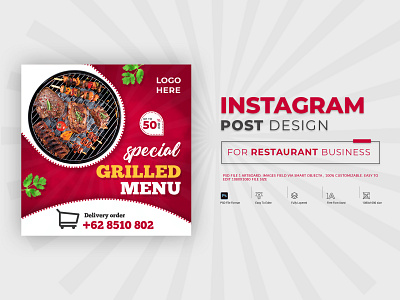 Restaurant Instagram post design