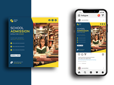 School Admission Banner flyer poster school admission banner social media ads social media banner social media post