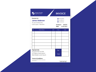 Invoice Design branding business card design design invoice design logo modern invoice design