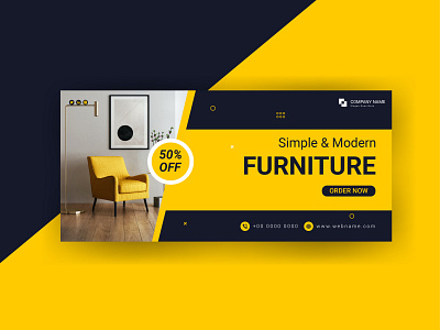 Modern Furniture Web Banner Design branding design modern logo social media post design web banner design