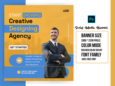 Trendy Social Media Banner branding google ads logo design modern trendy banner social media ads social media banner social media cover social media post social media poster web banner